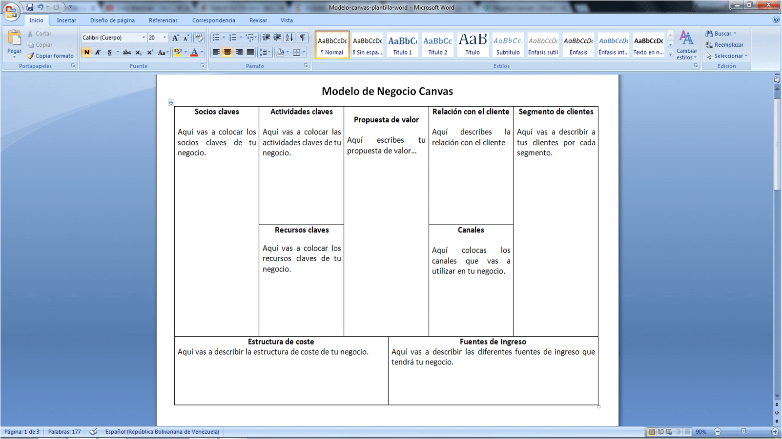 Modelo Canvas Plantilla De Modelos De Negocio Business Model Canvas