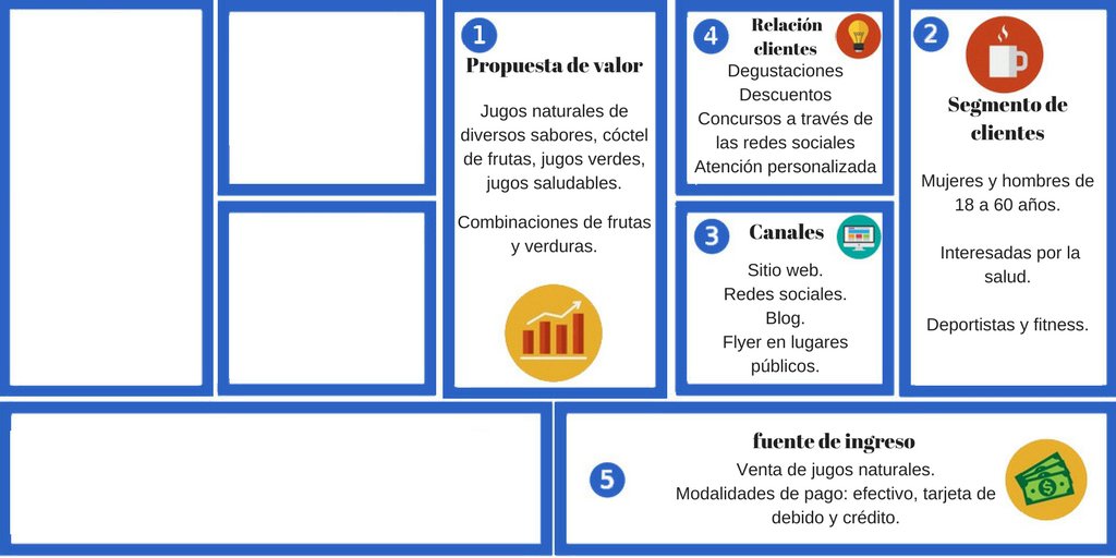 Fuentes de ingresos - Negocio de jugos naturales