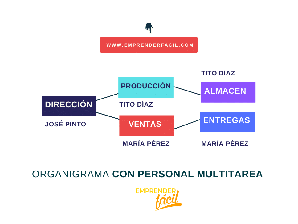 Organigrama con multitarea