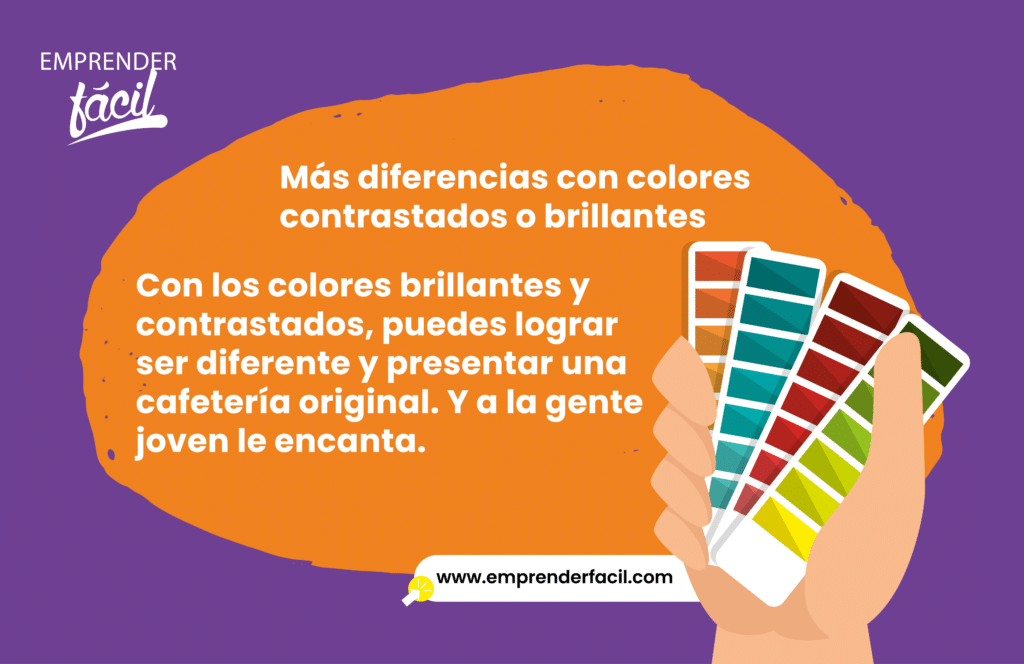 Atrapa a un público joven con los colores brillantes y contrastados.