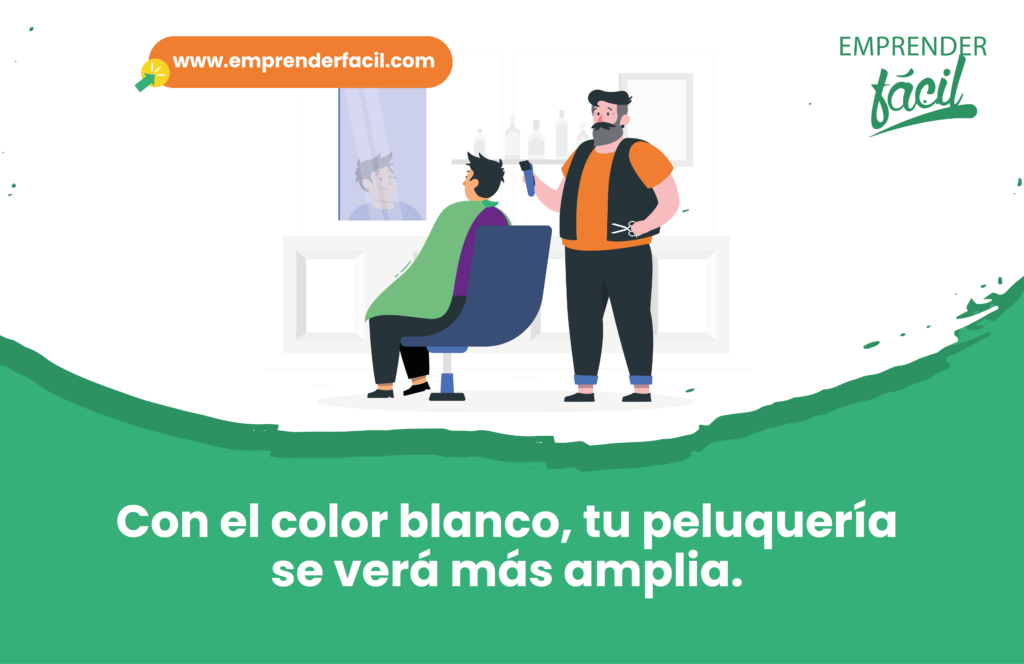 Con el color blanco, tu peluquería se verá más amplia.