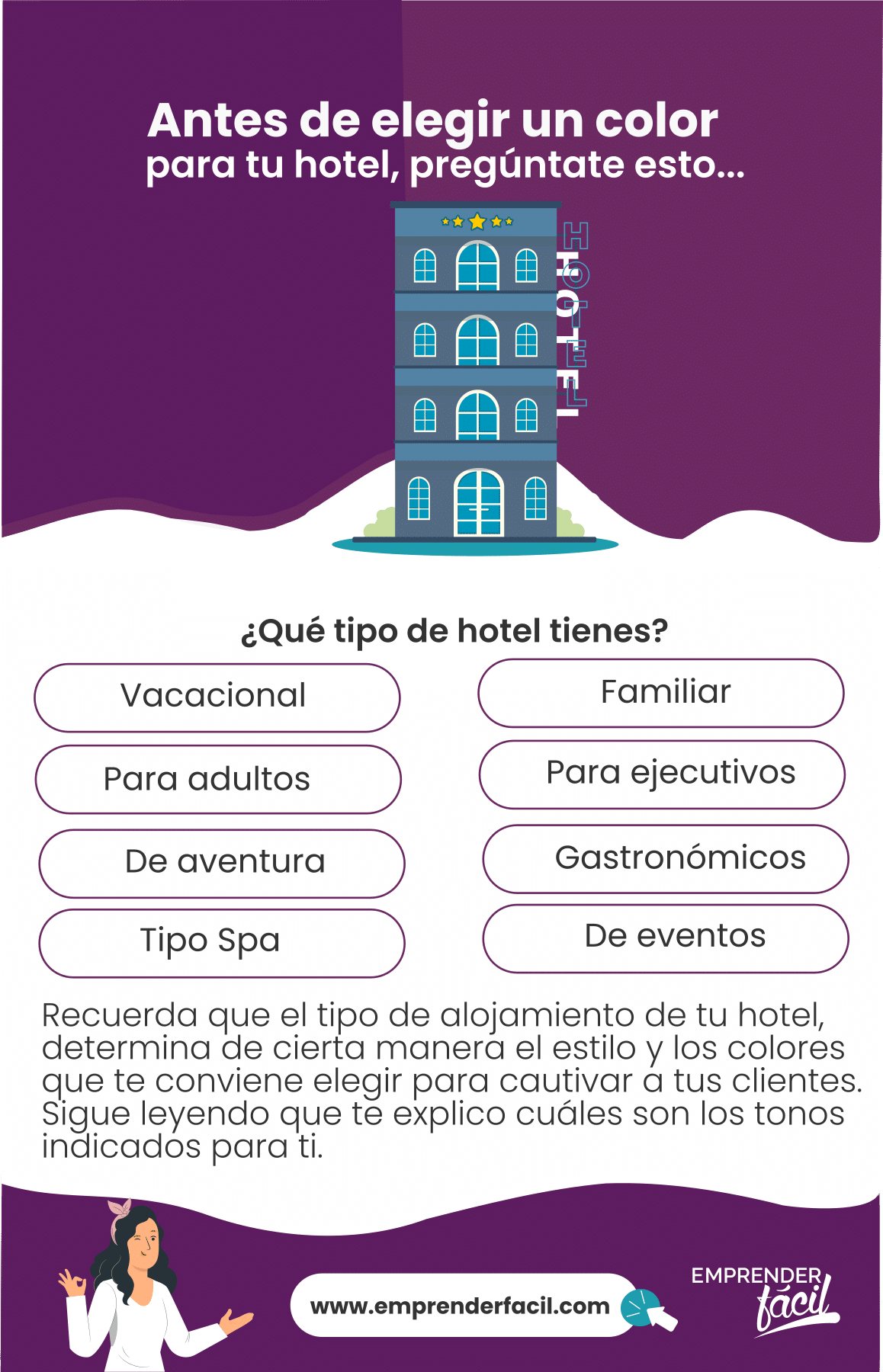 Colores para Hoteles. Son diferentes según su tipo 0