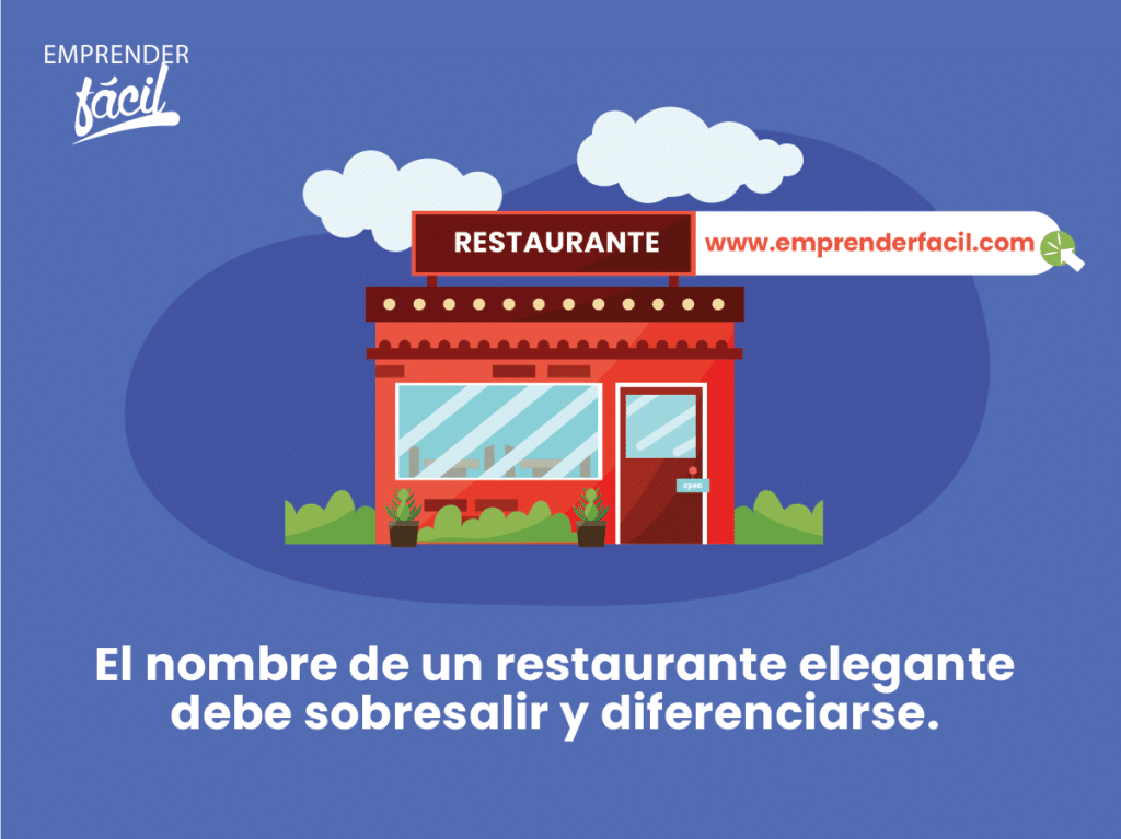 El nombre de un restaurante elegante debe sobresalir y diferenciarse.