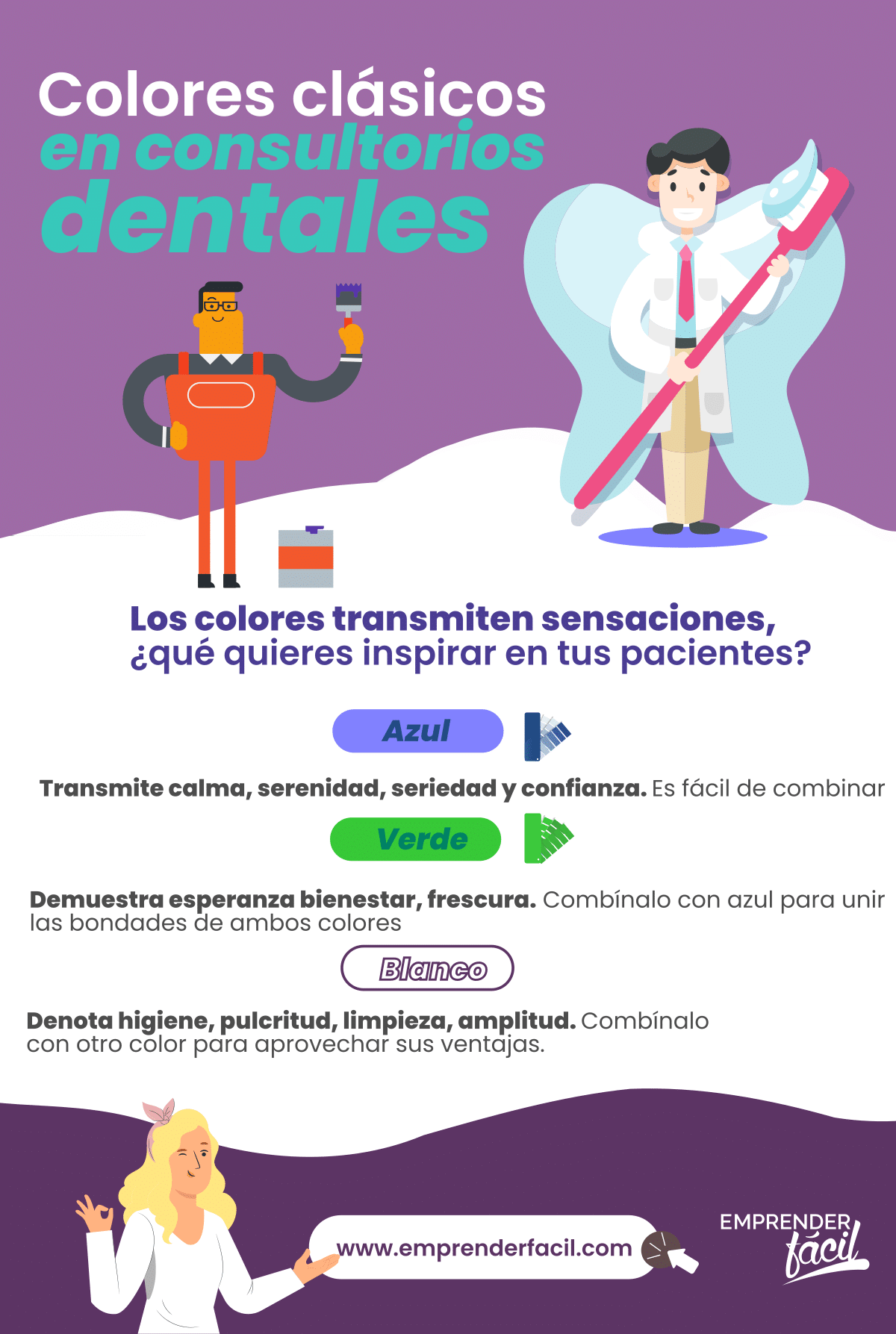 Las tonalidades ideales para consultorios dentales.