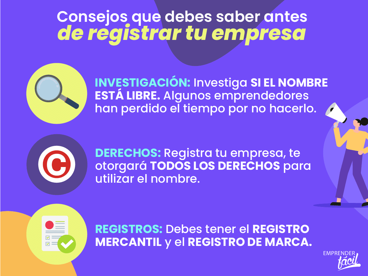 Consejos que debes saber antes de registrar tu empresa.