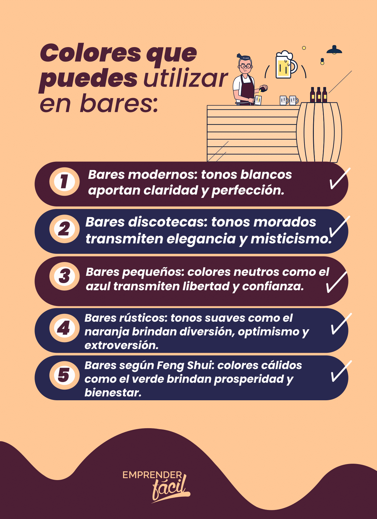 Colores que puedes utilizar en bares