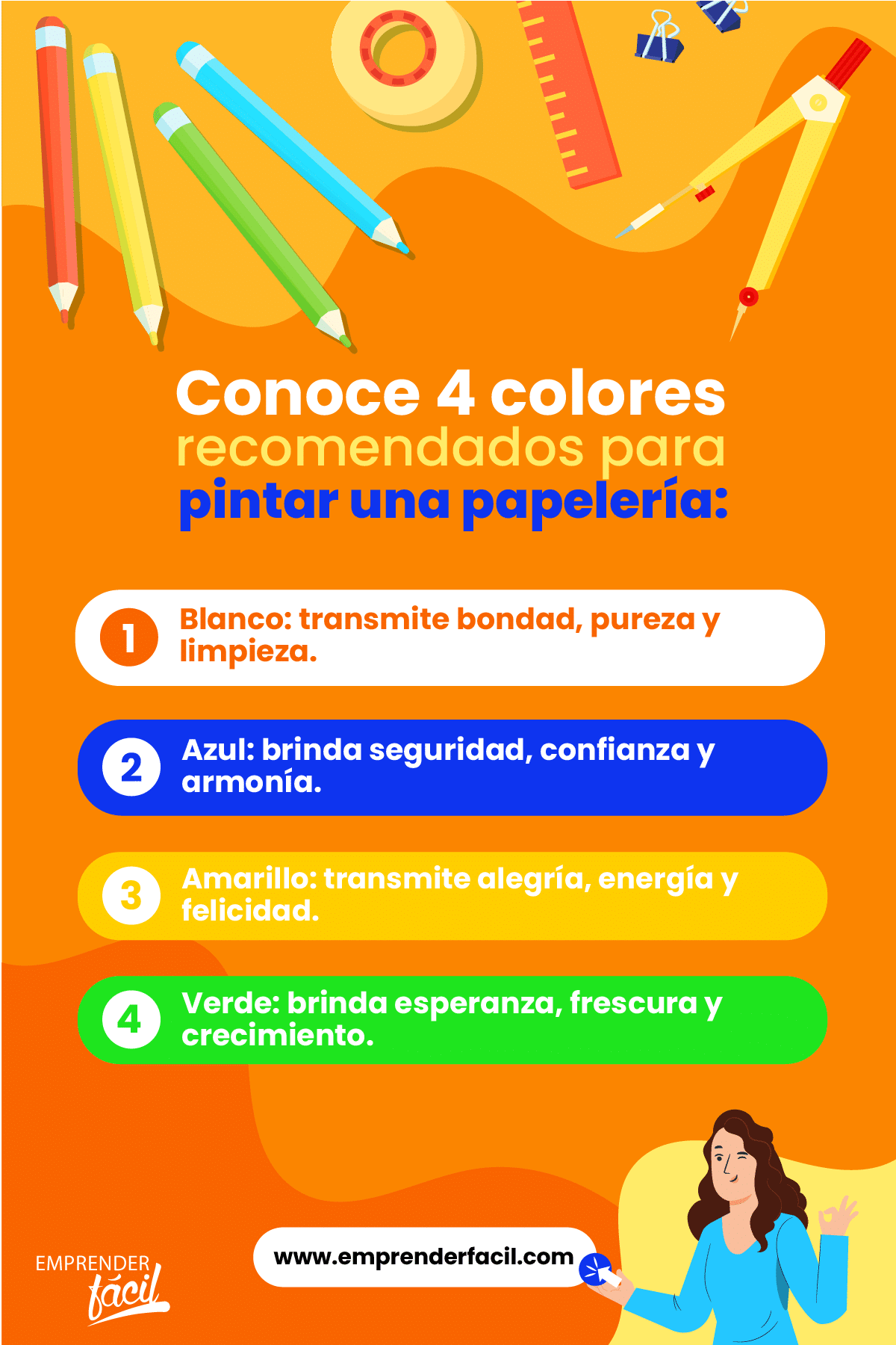 Colores para negocio de papelería.