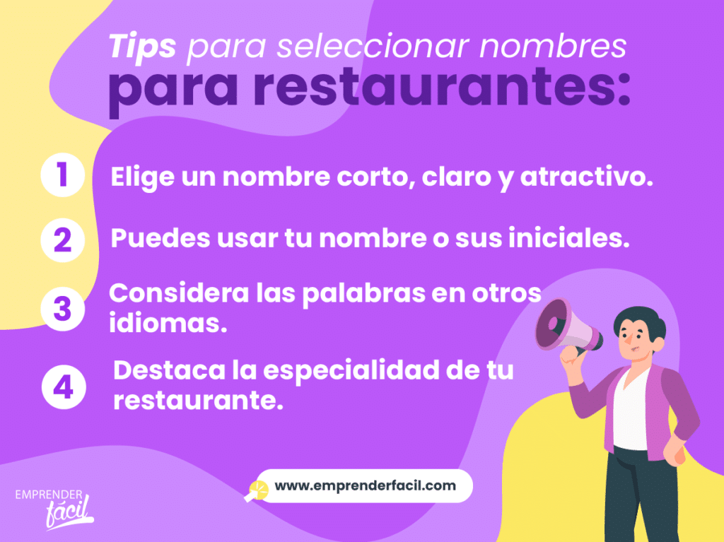 Tips para seleccionar nombres para restaurantes.