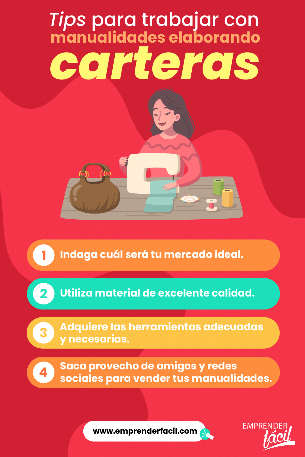Tips para trabajar con manualidades elaborando carteras