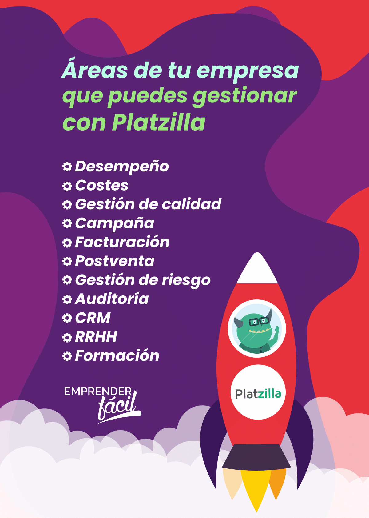 Áreas que se pueden organizar con Platzilla - Organización administrativa