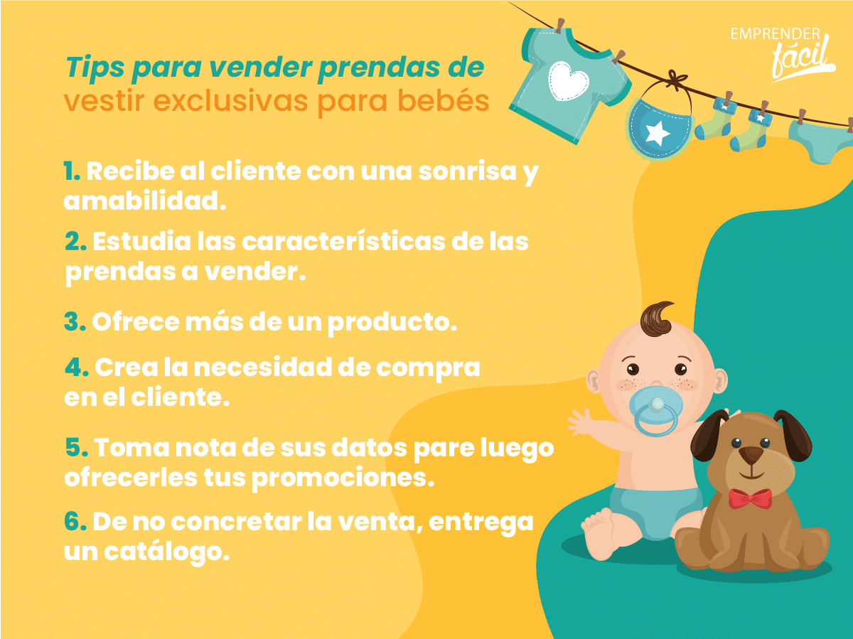 Tips para vender prendas de vestir exclusivas para bebés.