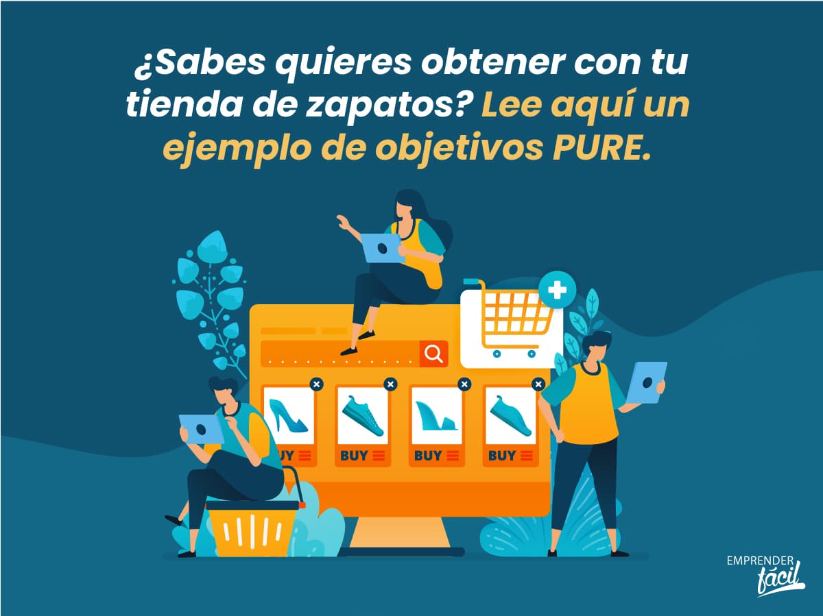 Objetivos PURE para una tienda de zapatos