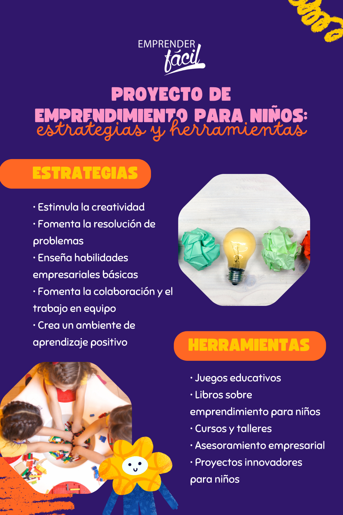 Inicia un proyecto de emprendimiento para niños